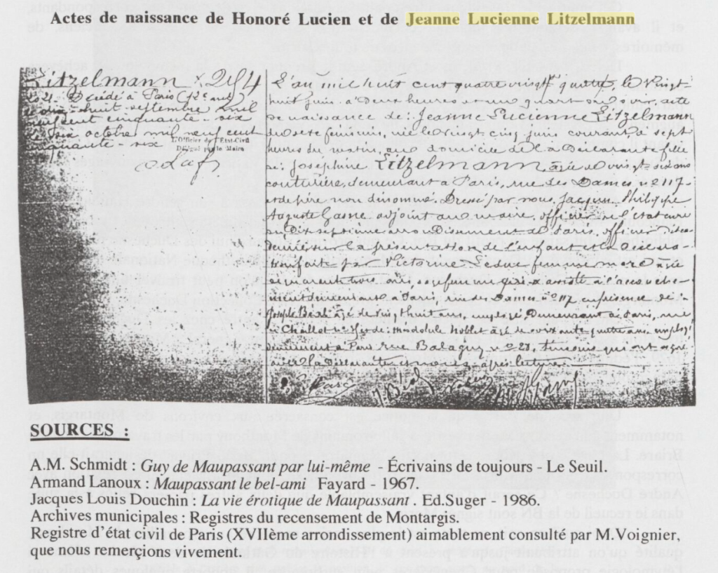 Acte de naissance de Jeanne Lucienne Litzelmann