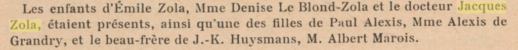 Docteur Jacques Zola, 1930