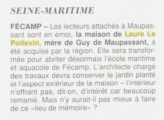 Maison de Laure Le Poitevin, 1995