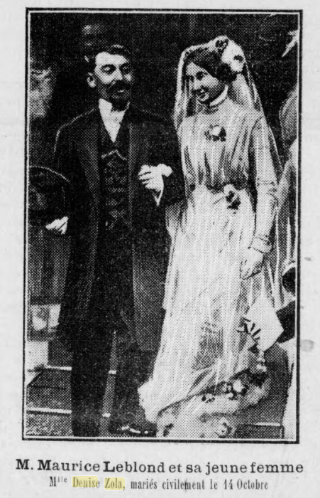 Maurice Leblond, Denise Zola, 1908