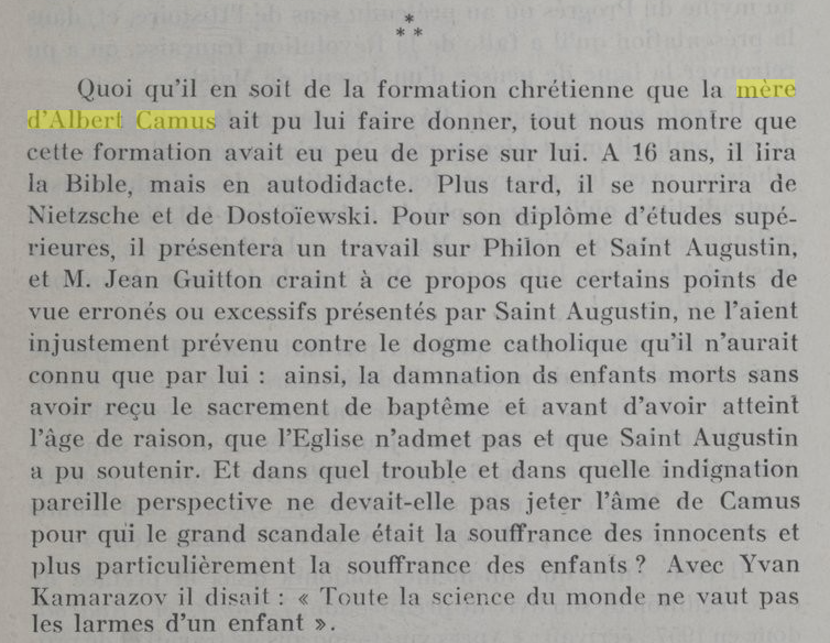 Mère d'Albert Camus, 1961